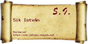 Sik István névjegykártya
